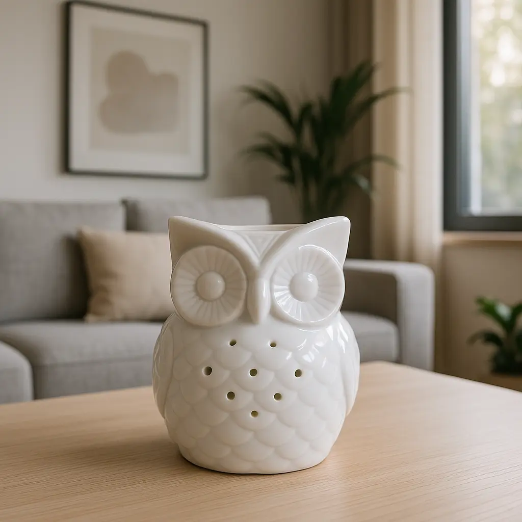 Búho en sala moderna