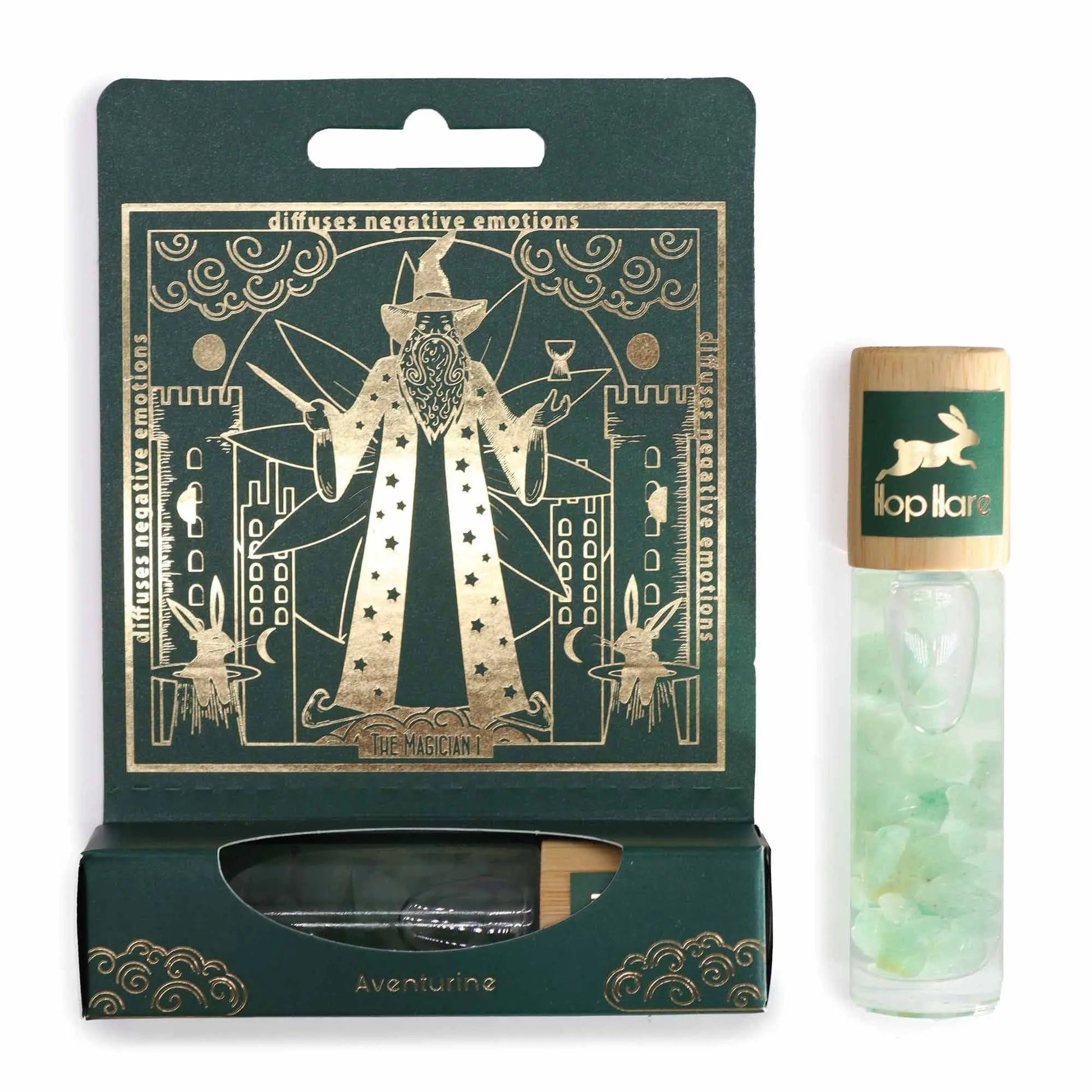 Roll On Tarot El Mago con Aventurina Verde - Aceites Esenciales 10ml MyZenvita