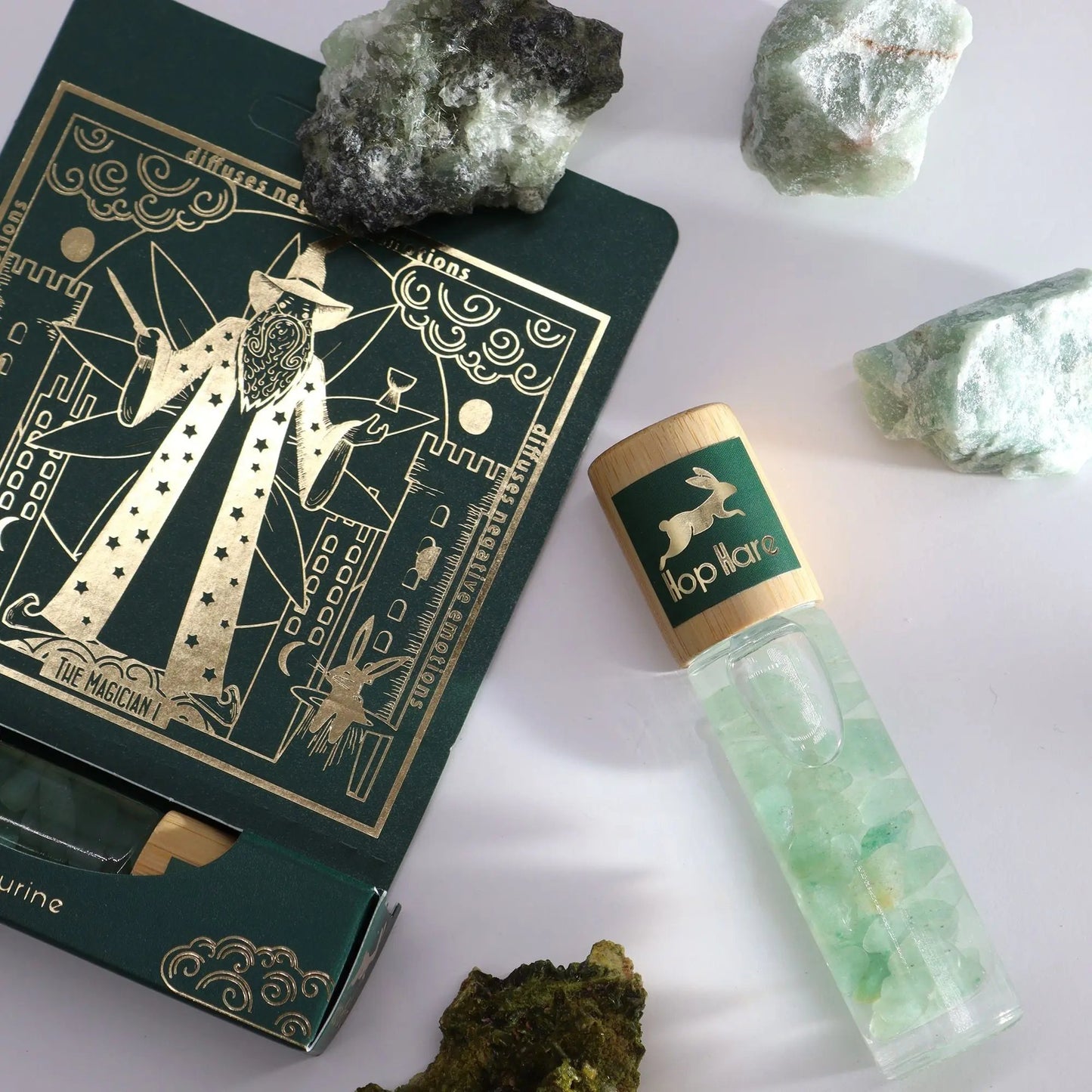 Roll On Tarot El Mago con Aventurina Verde - Aceites Esenciales 10ml MyZenvita