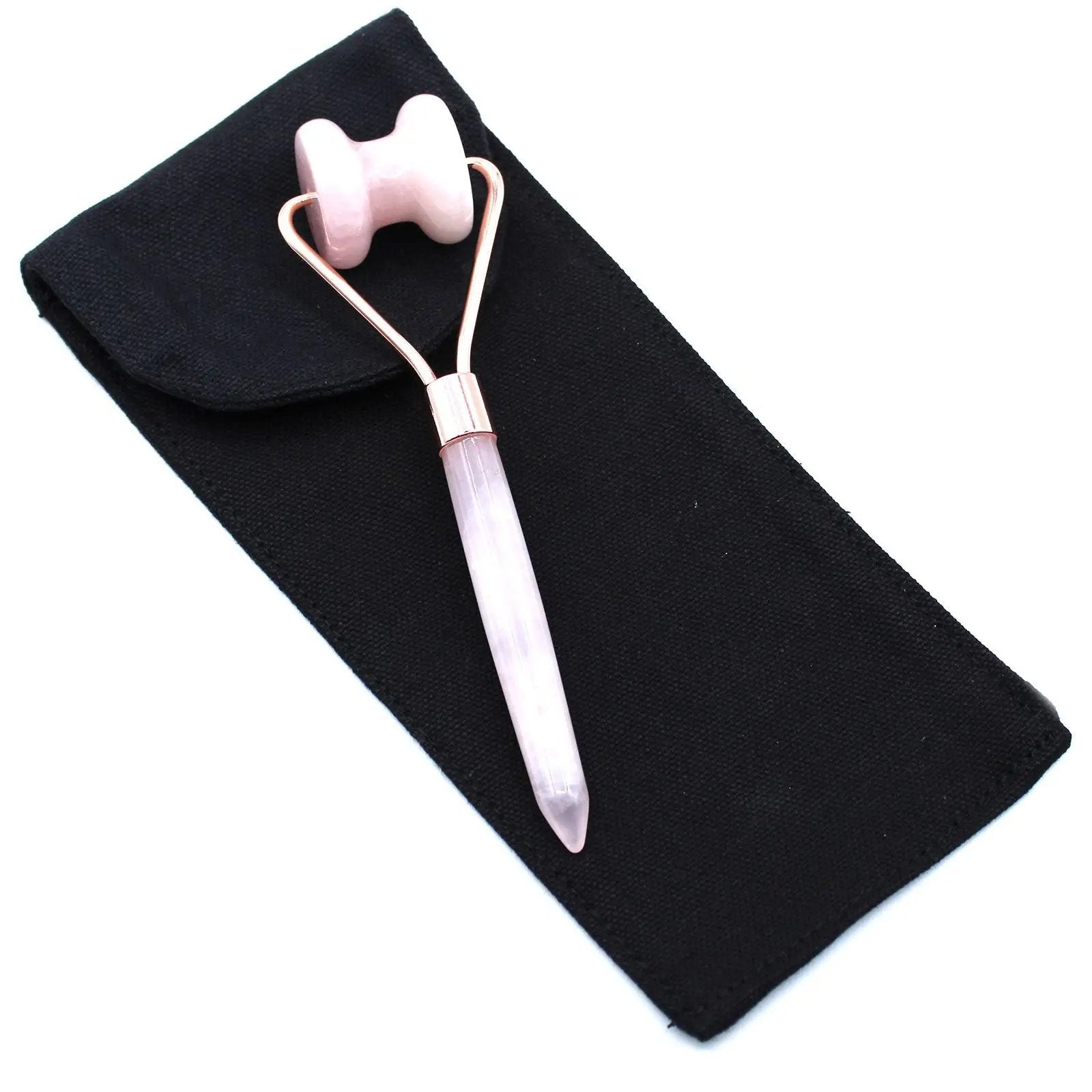 Rodillo Facial de Cuarzo Rosa - Masaje Mandíbula Equilibrio Emocional MyZenvita