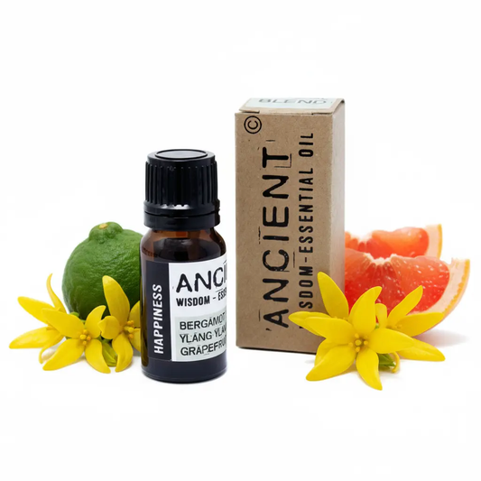 Con bergamota, ylang ylang, pomelo y caja - fondo blanco