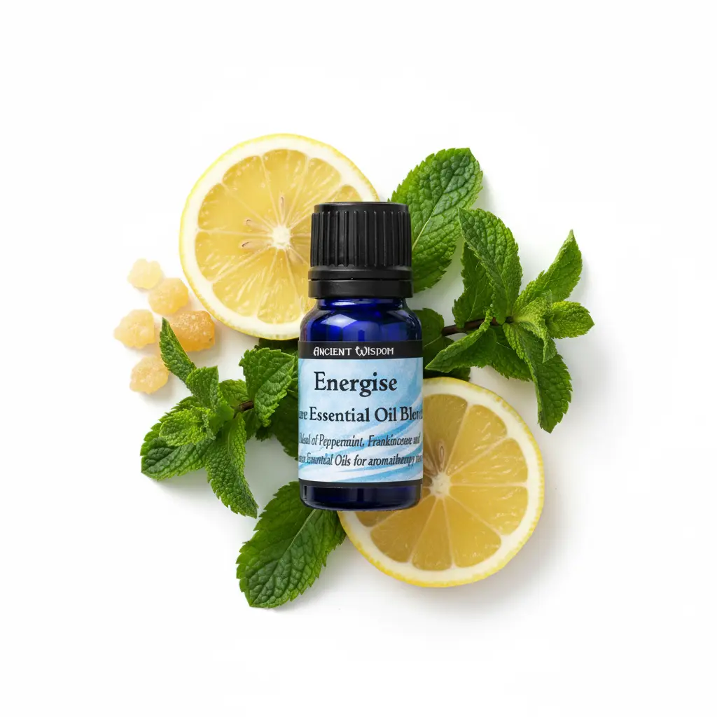 Con menta, limón e incienso - fondo blanco