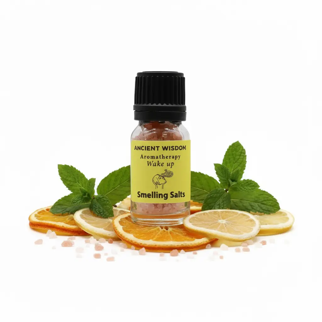 Despertar con cítricos y menta distribuidos naturalmente - fondo blanco neutro