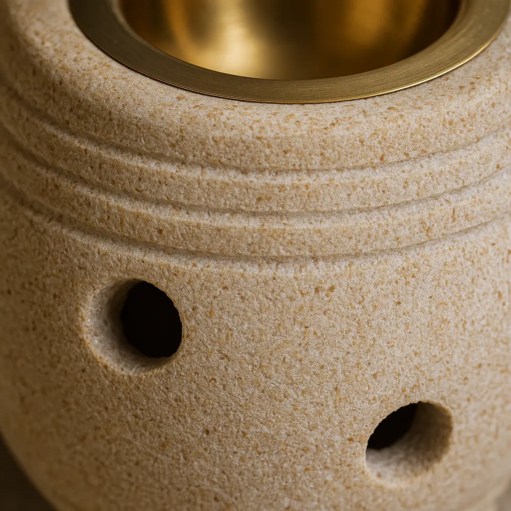 Detalle macro del tallado artesanal