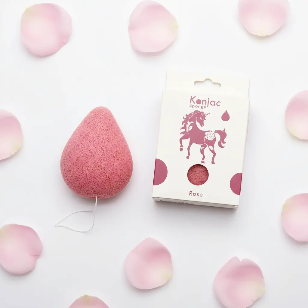 Flat lay con pétalos rosa